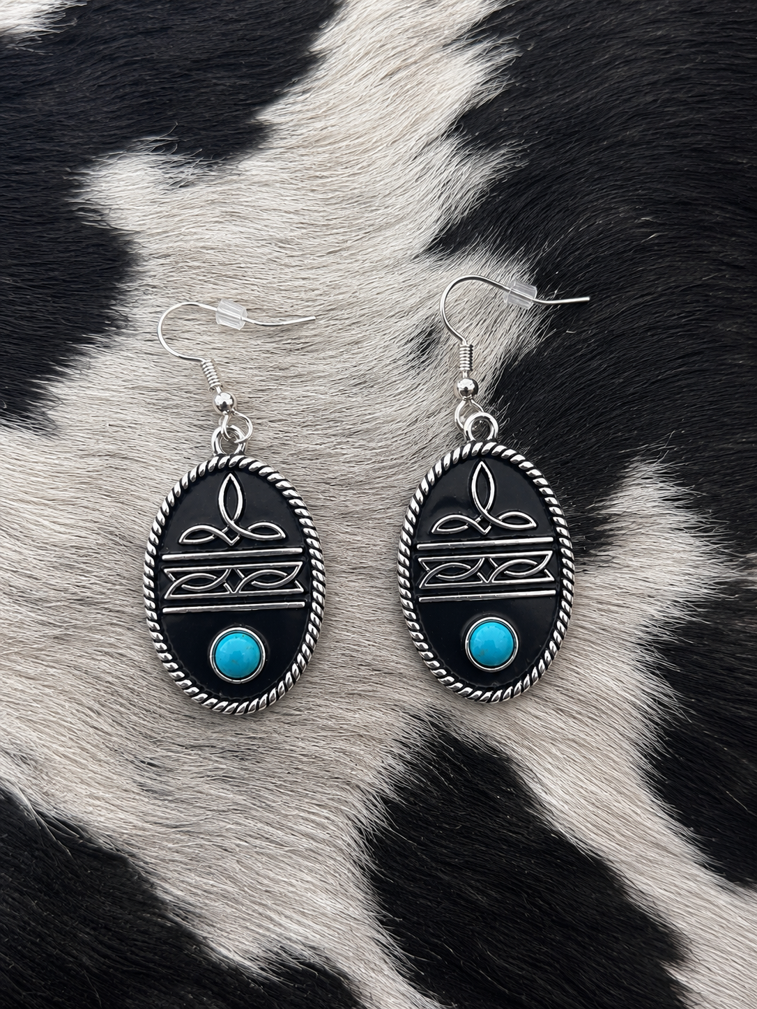 Turquoise Boot Stitch Earrings