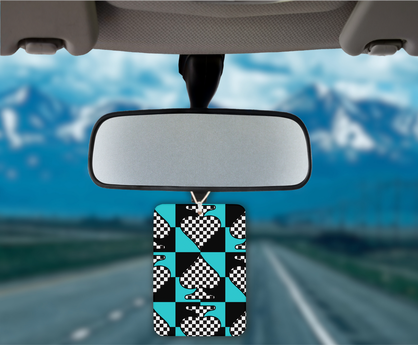Checkered Spade Felt Freshie