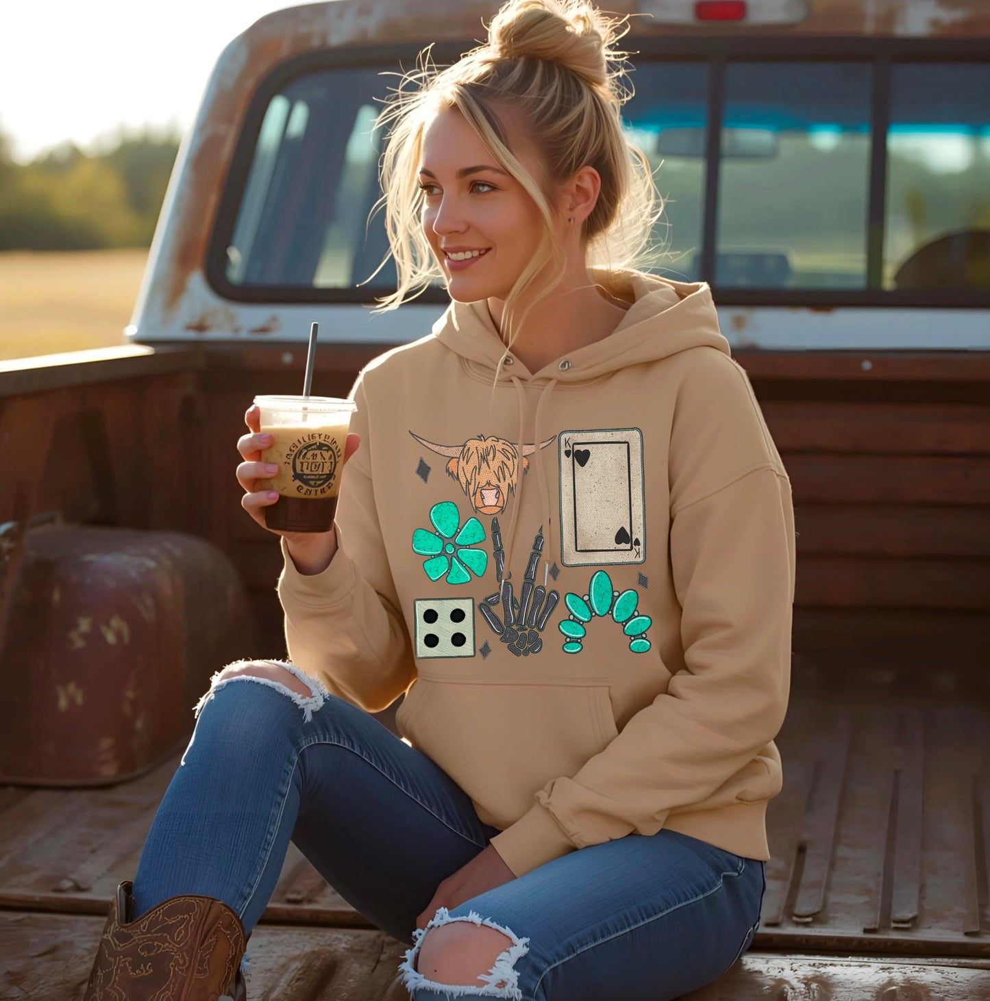 Western Embroidery Collage Hoodie