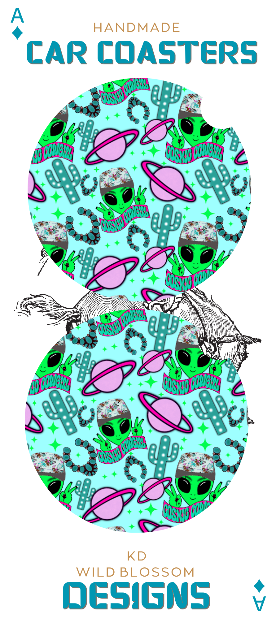 Cosmic Cowgirl Coasters