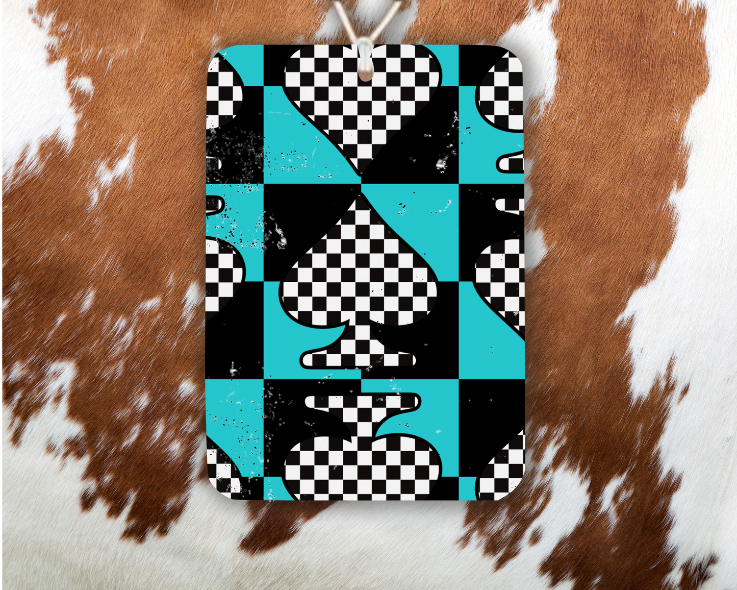 Checkered Spade Felt Freshie