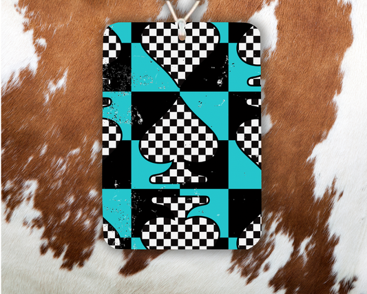 Checkered Spade Felt Freshie
