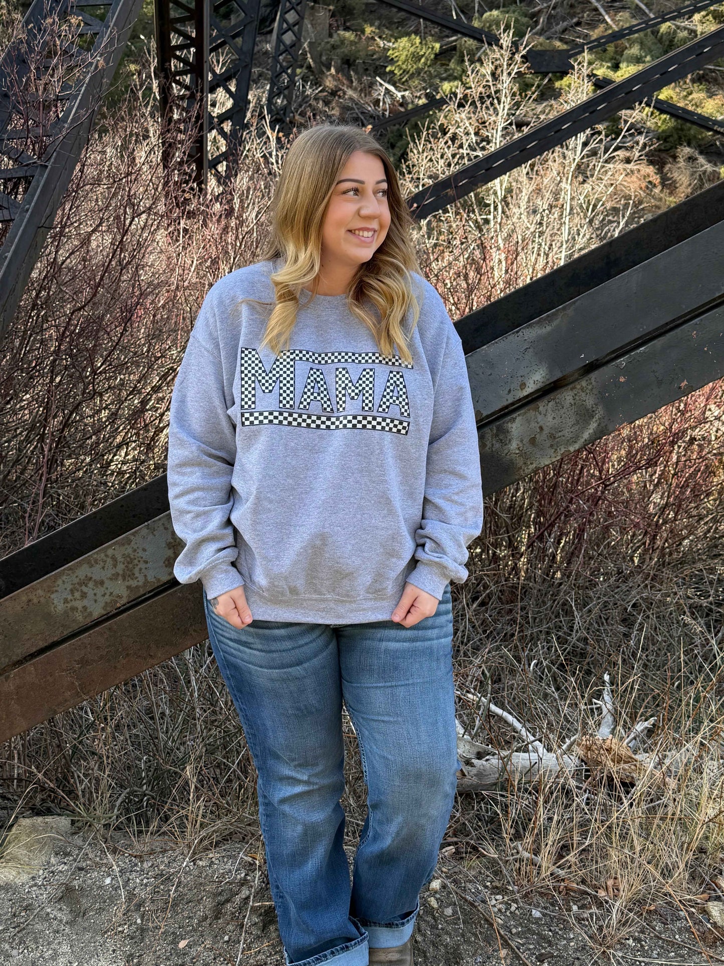 Checkered Mama Sweatshirt