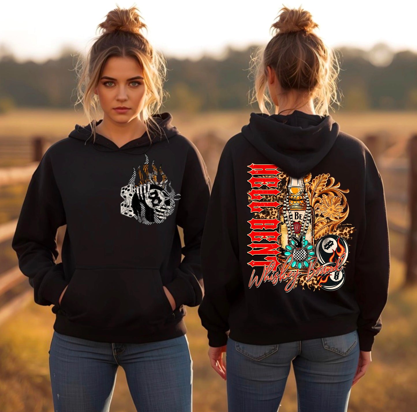Hell Bent & Whiskey Bound Hoodie