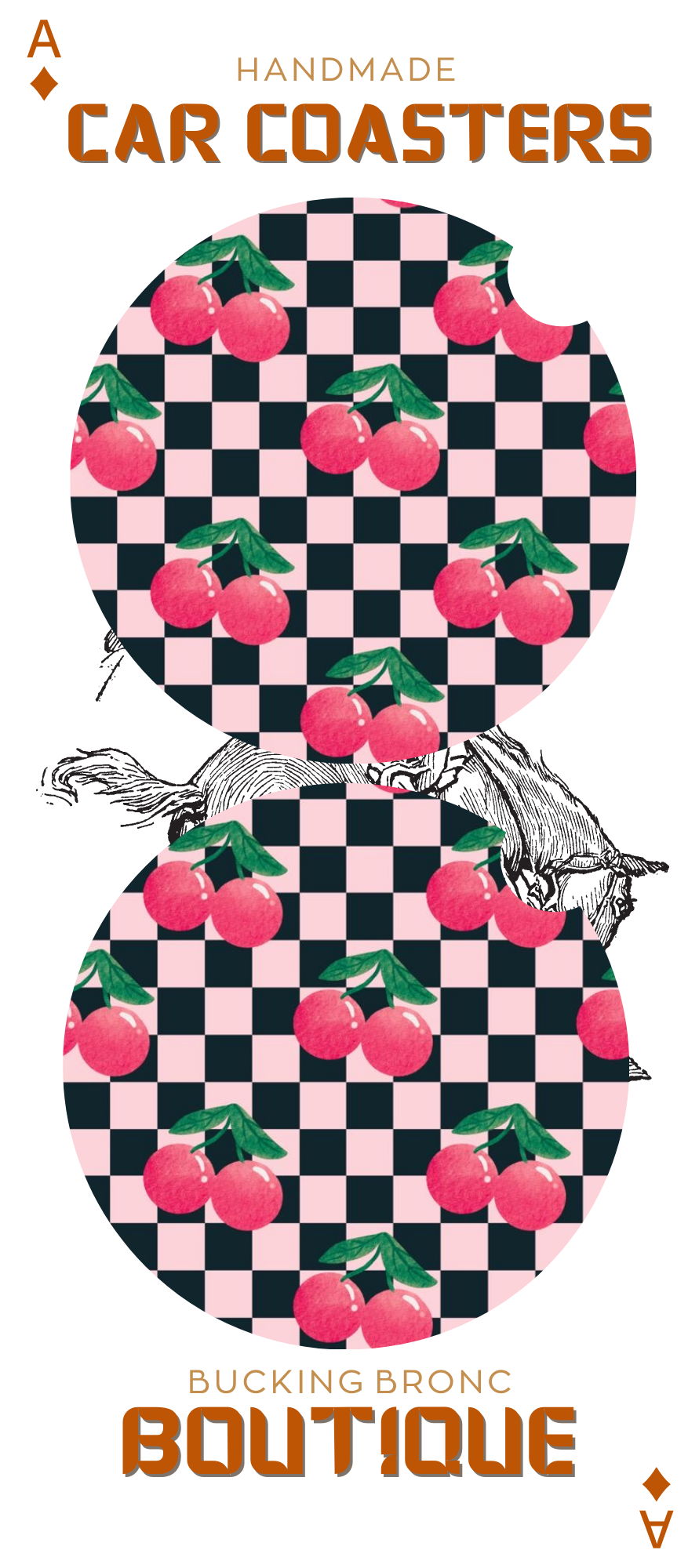 Checkered Cherries Coasters