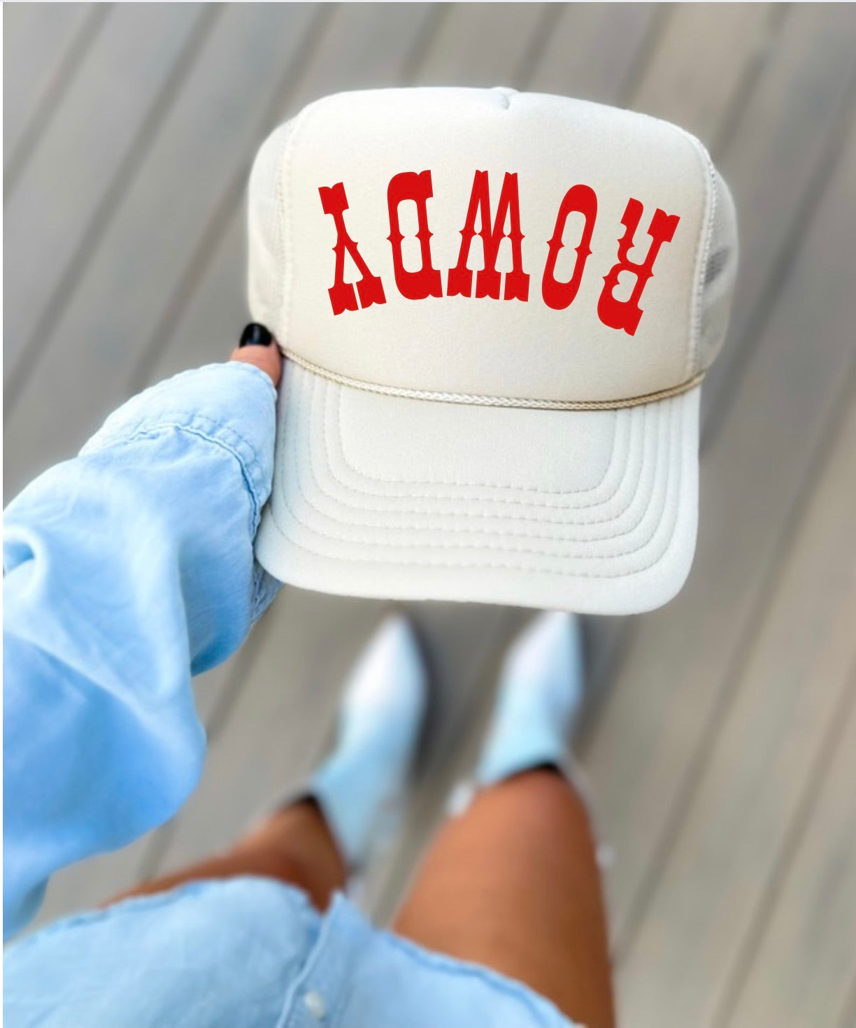 Upside down Rowdy Trucker Hat