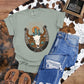 Cow Skull Horseshoe Desert Graphic Tee