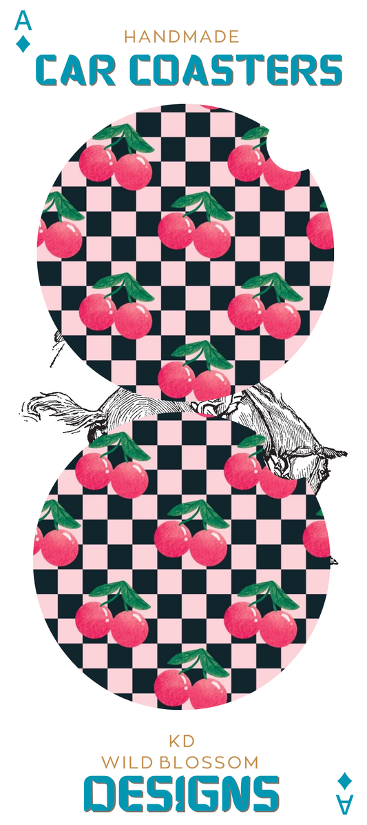 Checkered Cherries Coasters