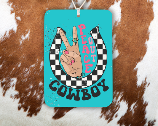 Peace Out Cowboy Felt Freshie