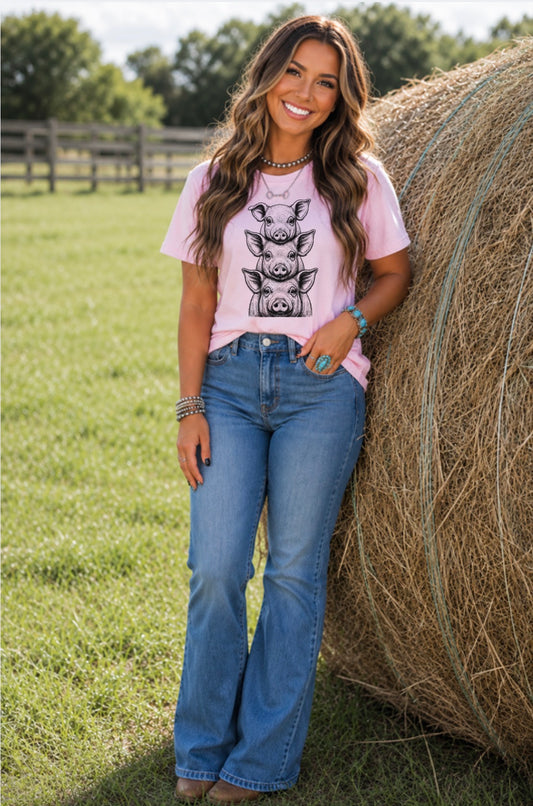 Stacked Piggies Graphic Tee