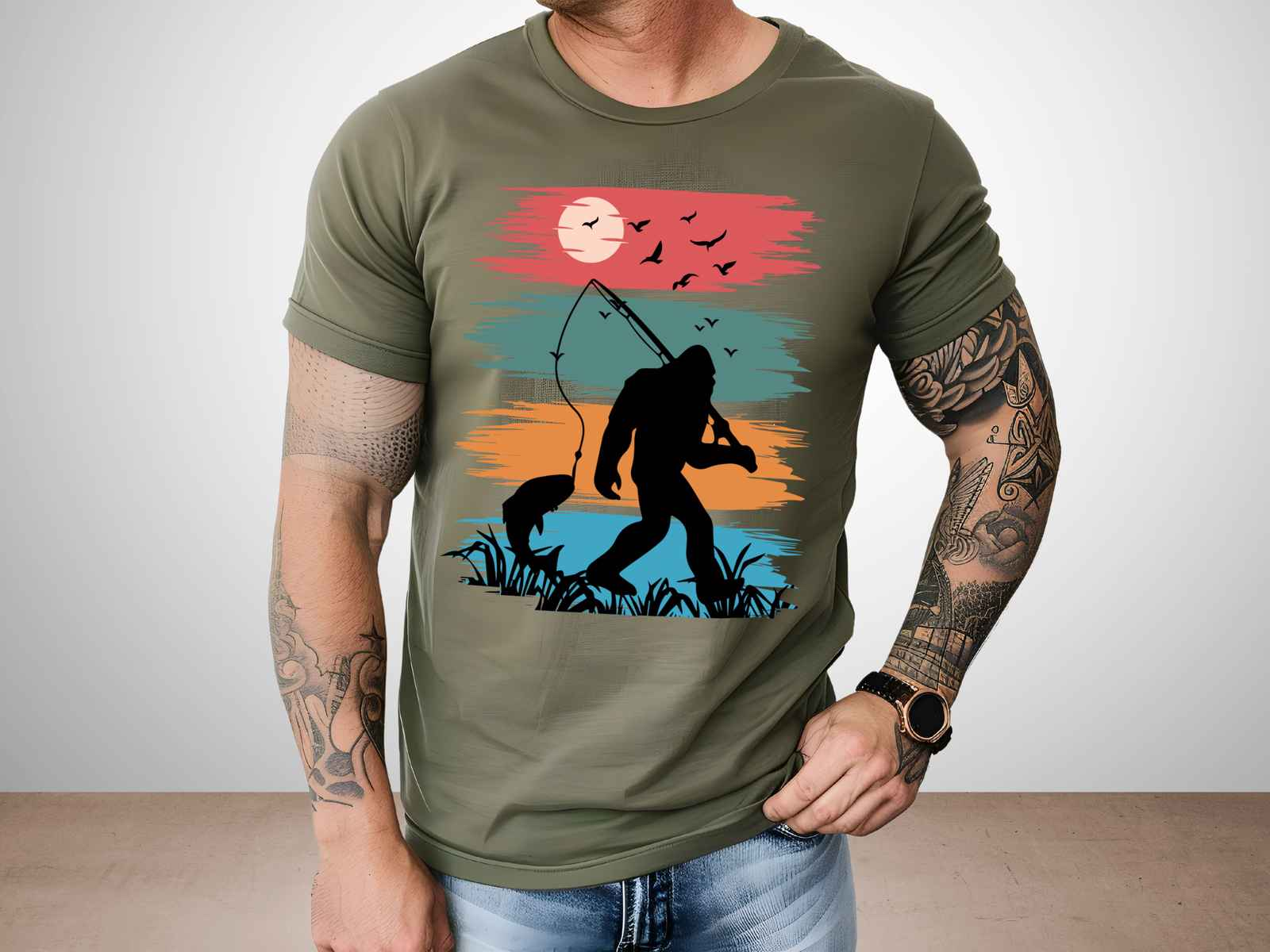 Fishing Shirt Heather Military Green