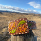 American Darling- Western Hand Tooled Leather Belt - White Daisy & Green Cactus Pattern