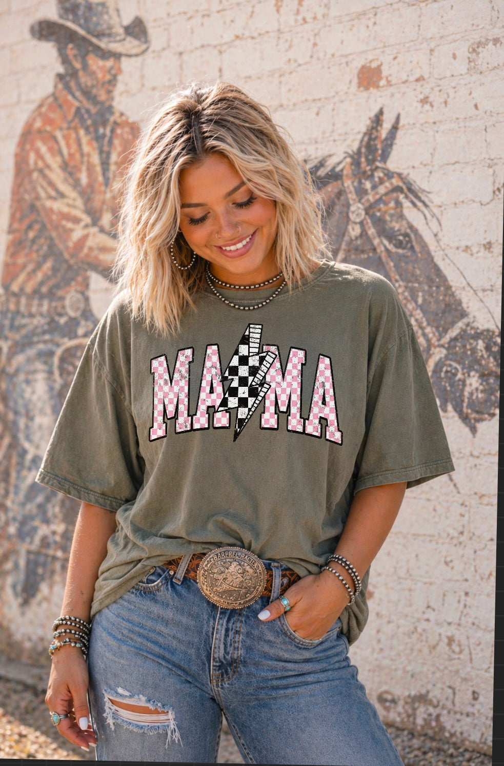 Pink Checkered Mama