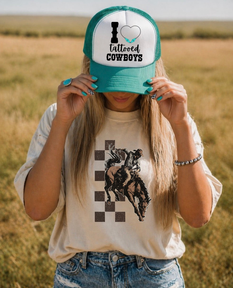 I ❤️ Tattooed Cowboys Trucker Hat