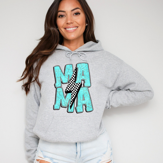 Mama Checkered Bolt Hoodie