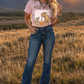 Grace in LA Women's Western Americana Wing Embellished Mid Rise Bootcut Jeans