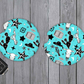 Western Cactus Car Coasters Turquoise Blue