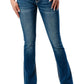 Grace in LA Women's Western Americana Wing Embellished Mid Rise Bootcut Jeans